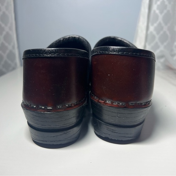 Dansko Mules in Burgundy and Black - Picture 2 of 9